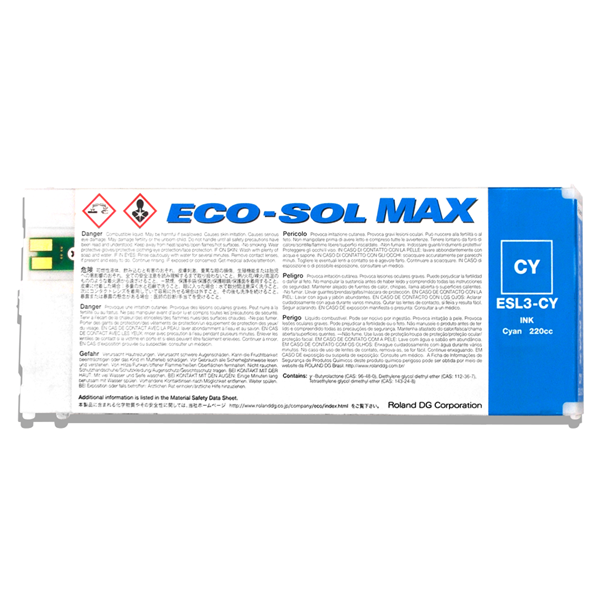 WENSCO | Roland DG | ECO-SOL MAX INK | 220CC | CYAN | ESL3CY