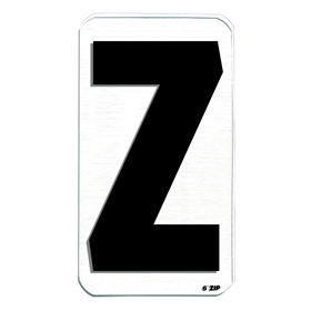 Z Black 6in Zip Change Letter